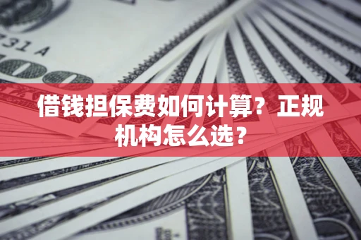 北京借钱担保费如何计算？正规机构怎么选？