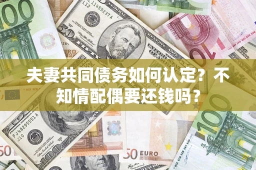 北京夫妻共同债务如何认定？不知情配偶要还钱吗？